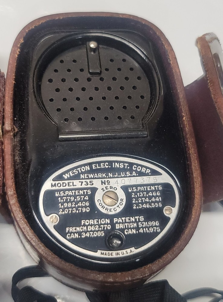 Weston Master II Model 735 Light Exposure Meter w/ Leather Case Vintage Camera