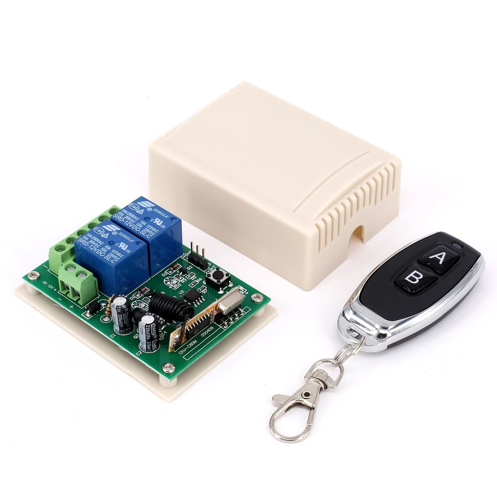 2 Channel Garage Door Remote Control Switch Relay Wireless Transmitter+Receiver