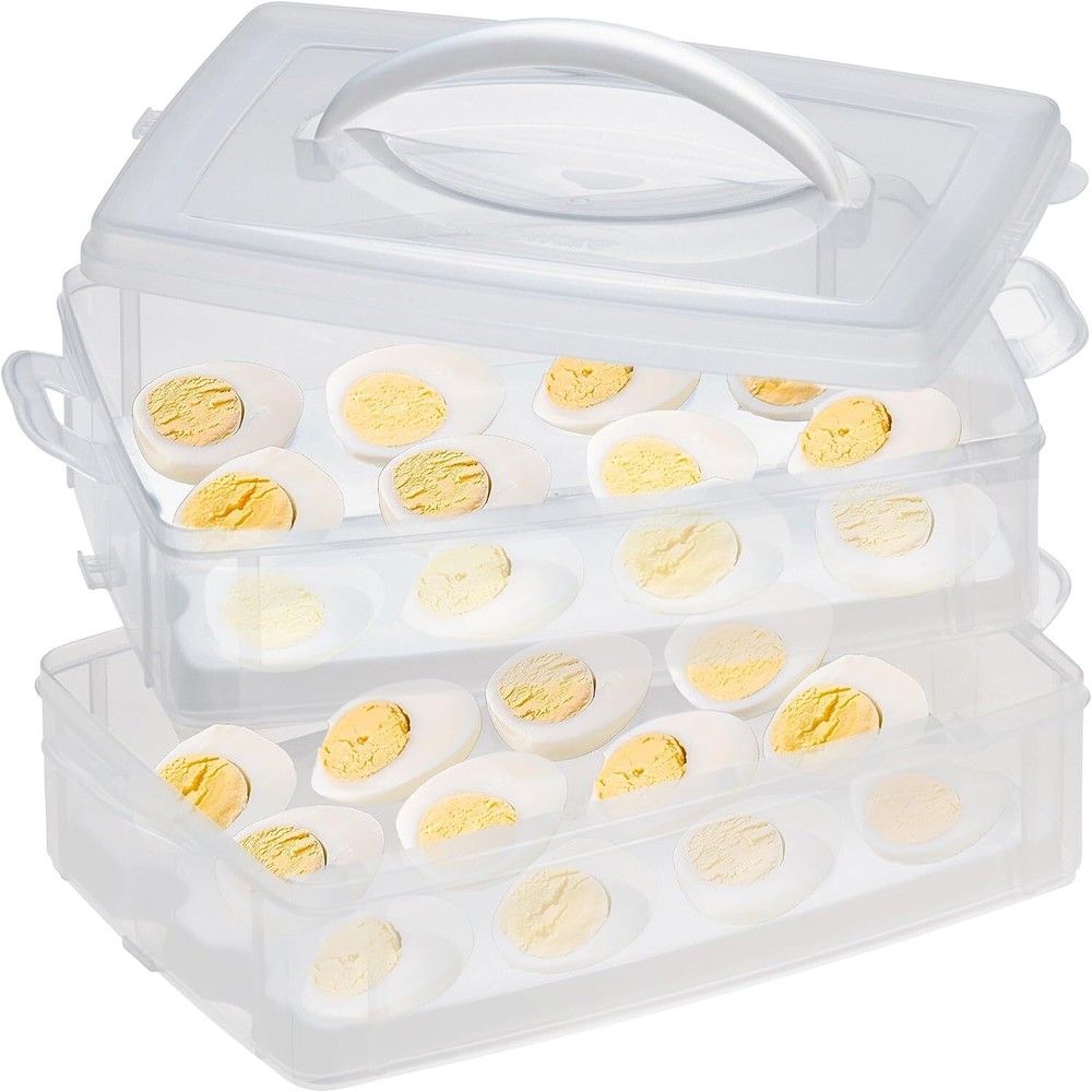 Snapware Snap N Stack 2 Layer Egg Carrier Bpa Free Storage For 24 Eggs