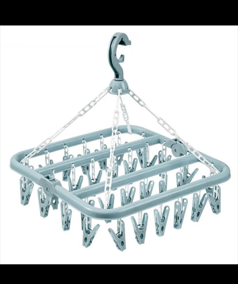 Drying Hanger With 32 Clips And Drip Foldable Hanging Rack Folding Plastic