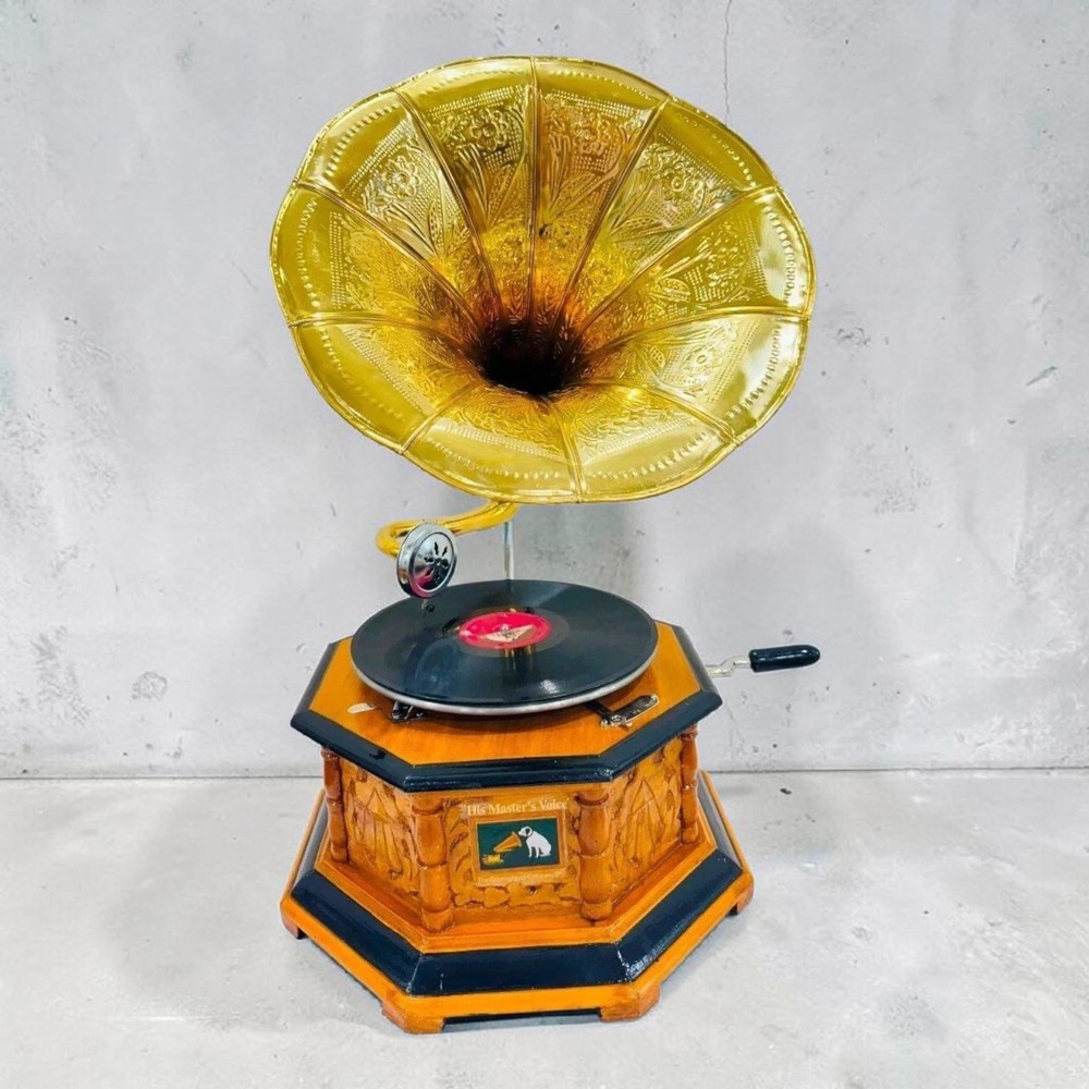 Antique Gramophone, Fully Functional Working Phonograph, win-up record player