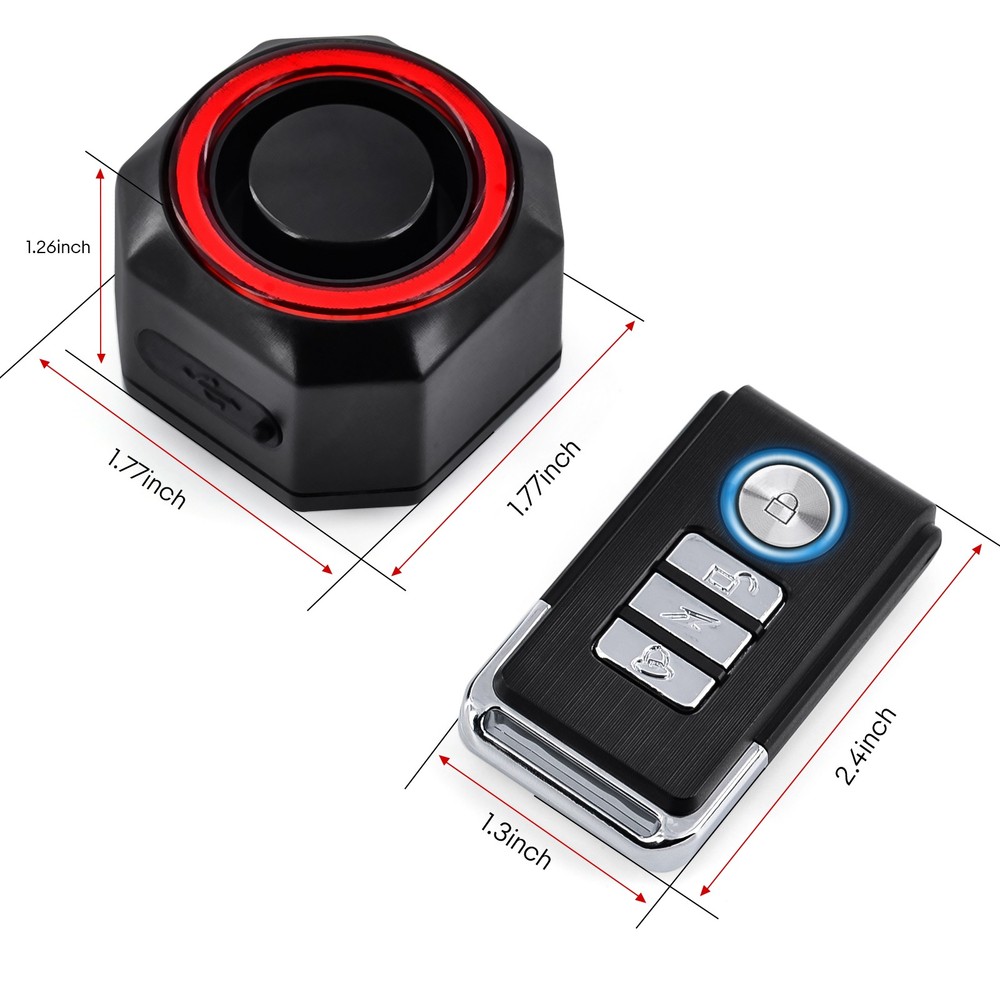 Safe USB Charging Bicycle Rear Light Alarm Wireless Remote Control Prevent Theft