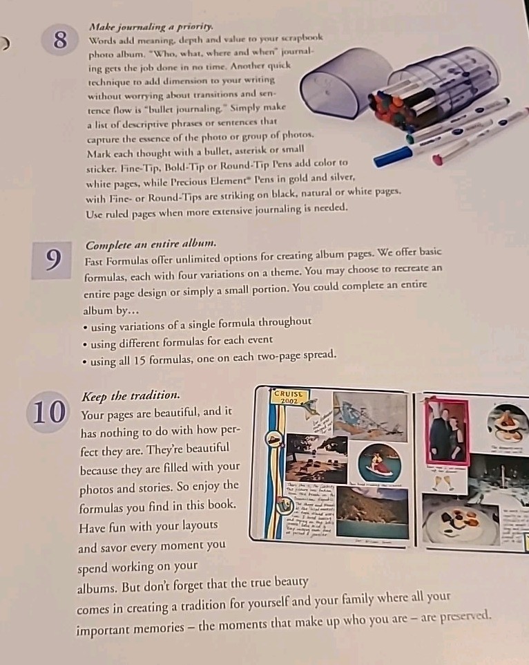 Creative Memories Fast Formulas Instruction Book - 4th Edition 2003