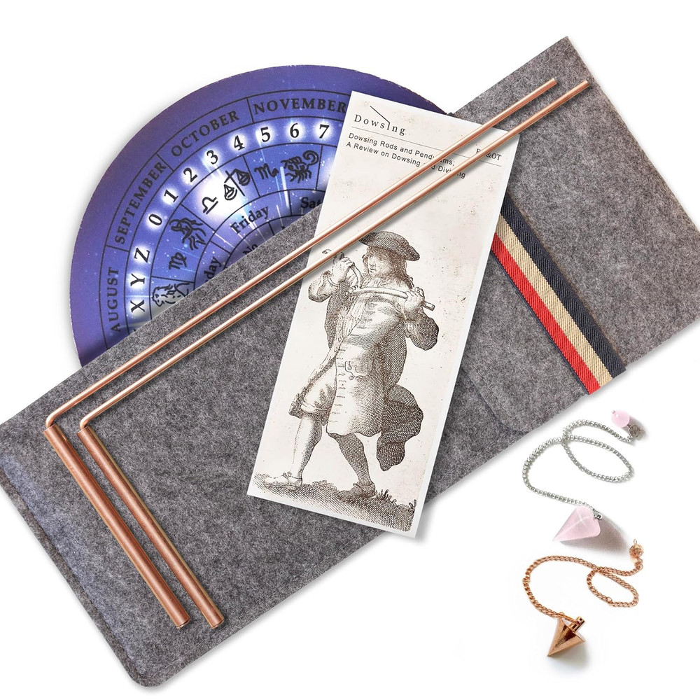 99.9% Copper Dowsing Rod - 2PCS Divining Rods with Bag - Detect Gold, Water, Gho