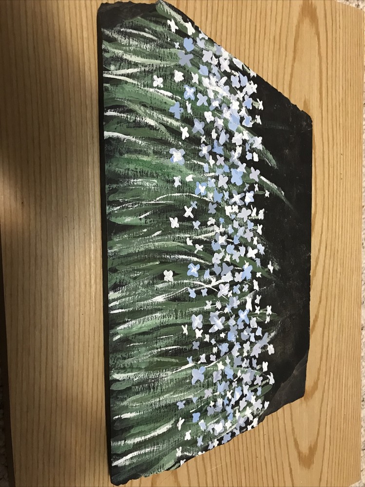 Hand painted Floral Slate - Bluets