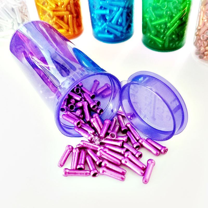 Bicycle Brake Wire Cable Caps - PURPLE 100pcs