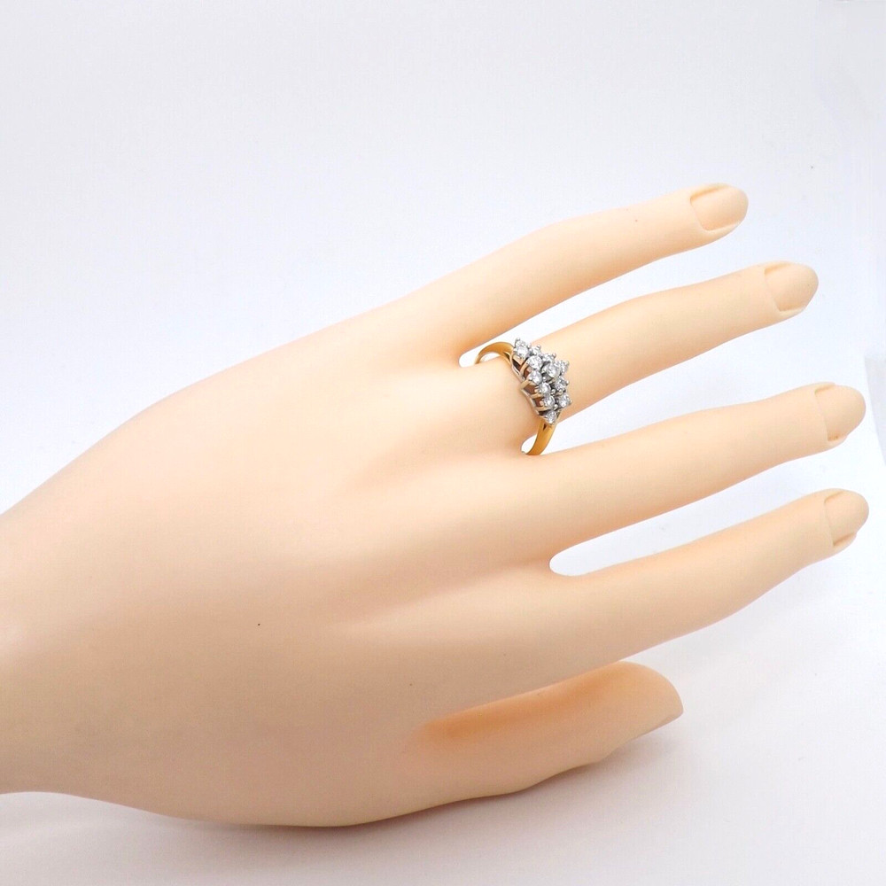 Solid 18k Gold Diamond Waterfall Bypass Wedding Anniversary Band Ring Setting