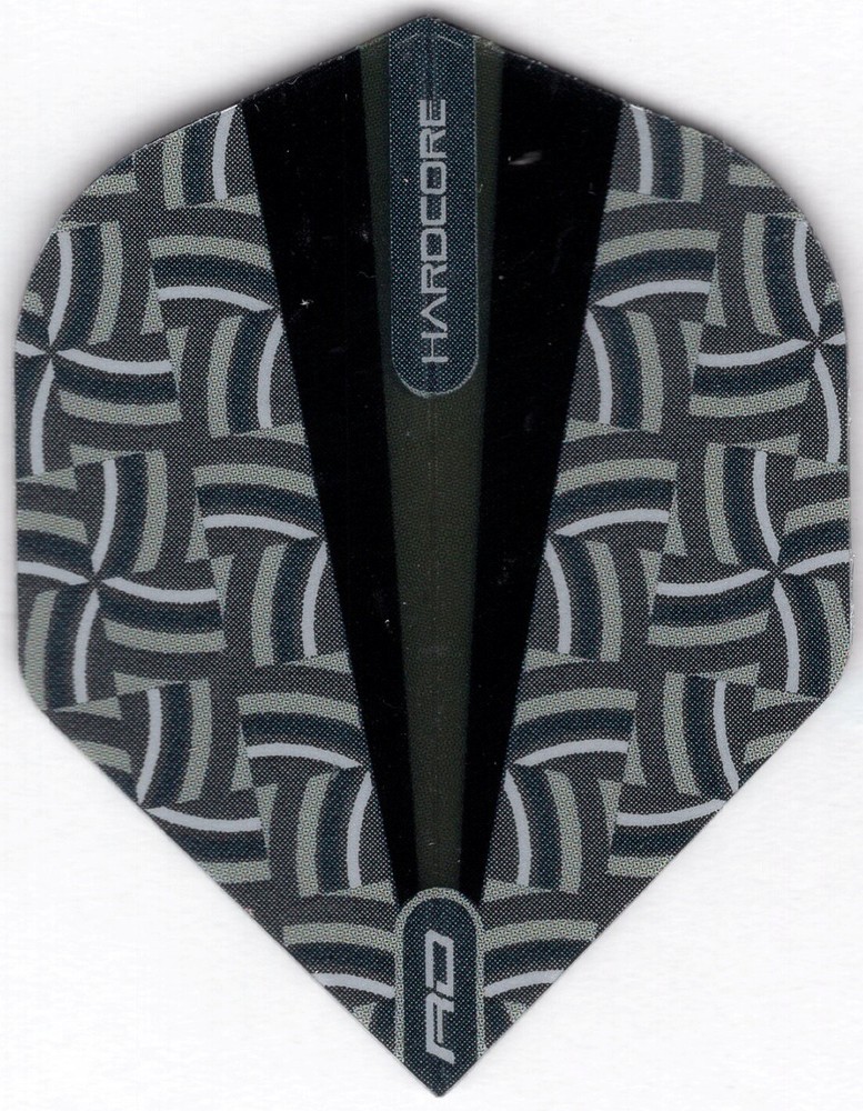 Trippy HARDCORE Black & Grey Dart Flights: 3 per set