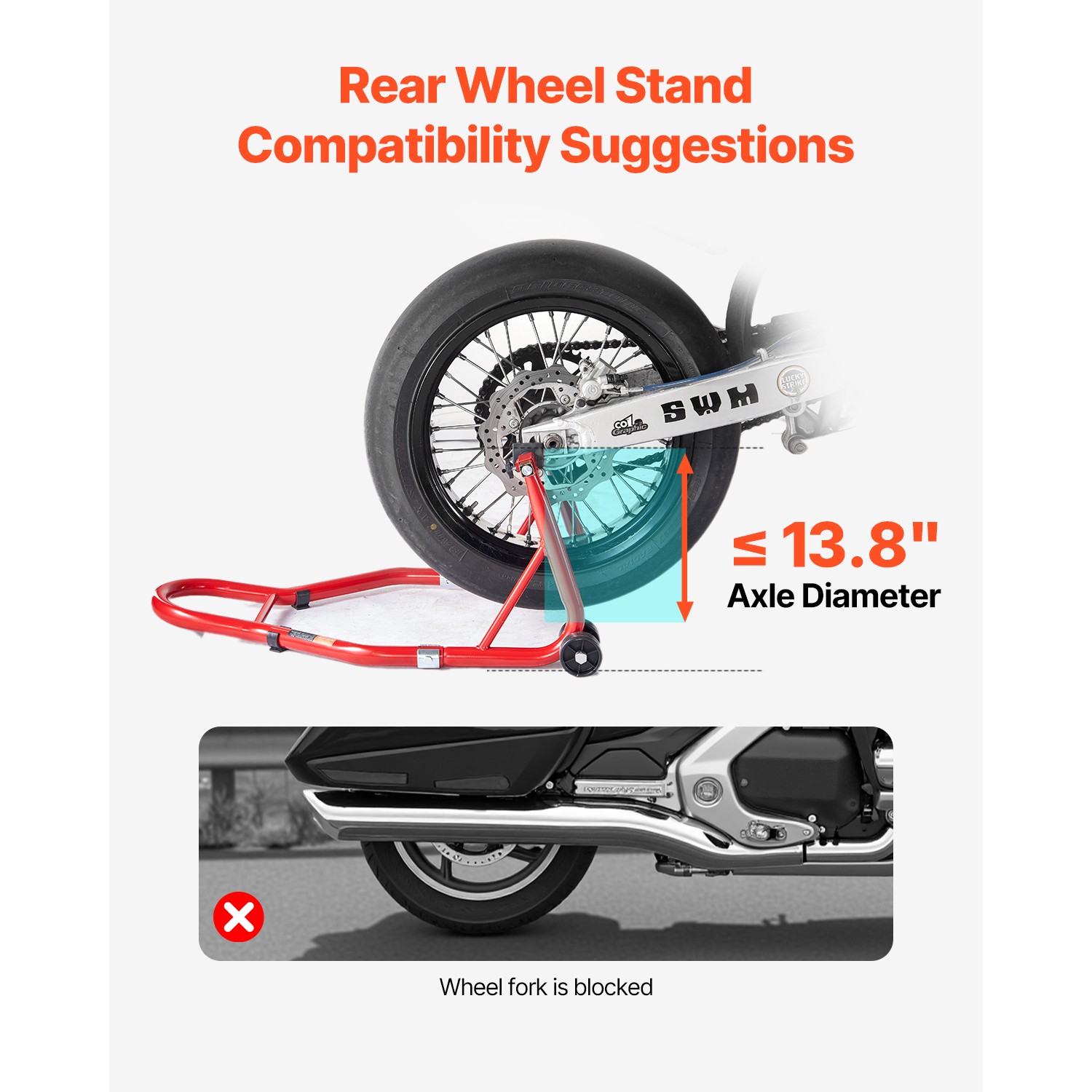 Motorcycle Stand Lift 850 lbs Rear Wheel Spoolift Paddock Swingarm Arm Red