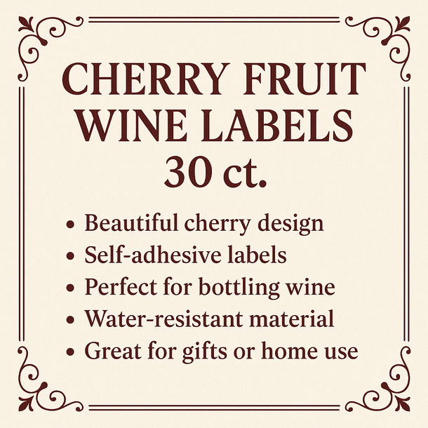 LD Carlson Cherry Fruit Wine Labels 30 ct.