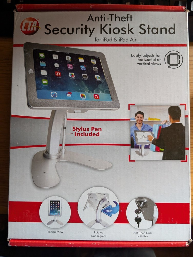 CTA Dual Security Kiosk Stand With Locking Case and Cable PAD