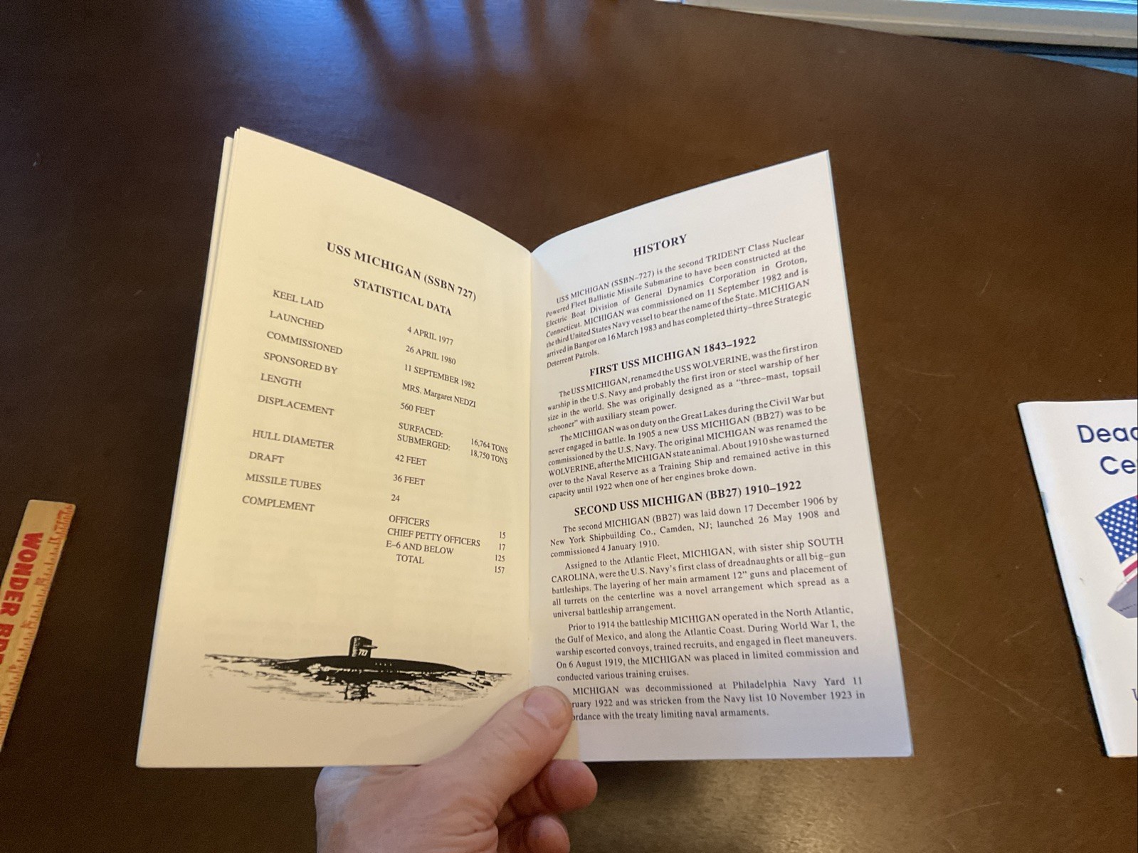 Welcome Aboard USS MICHIGAN SSBN 727 Handout Pamphlet Vintage