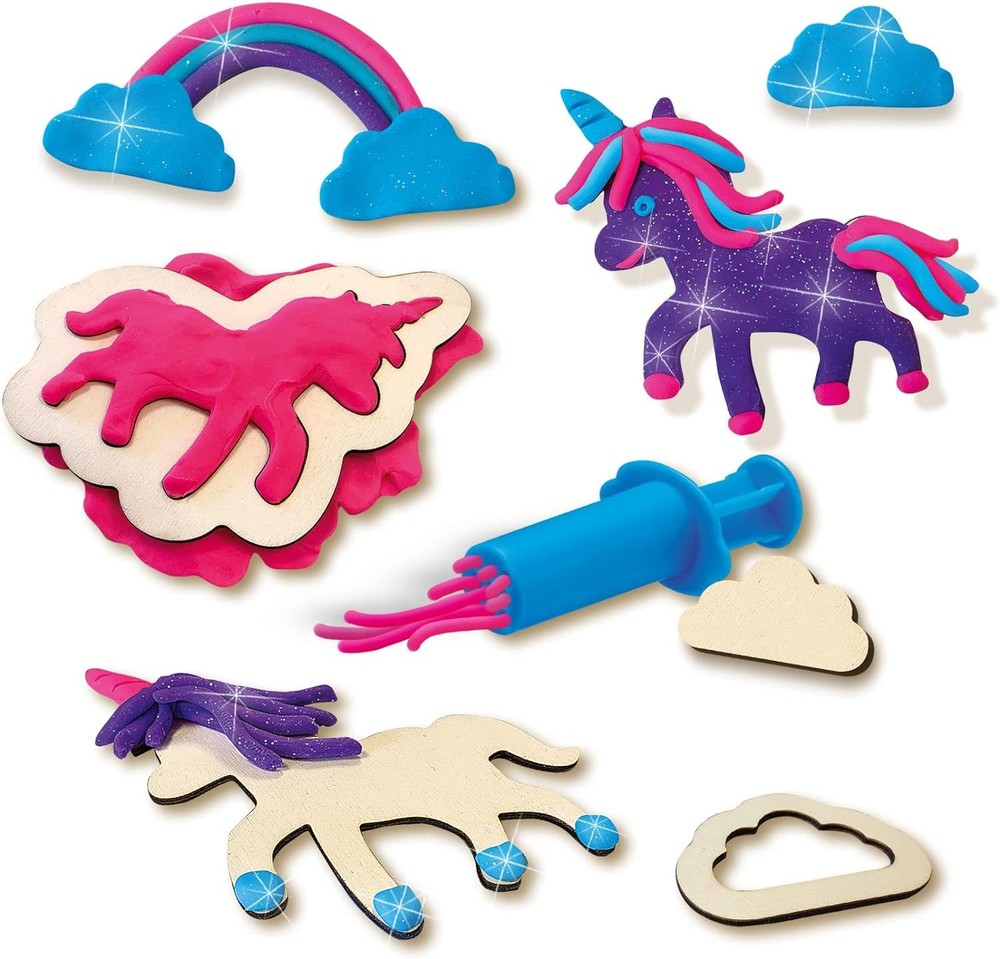 SES Creative 00410 Dough-Unicorns neon Glitter