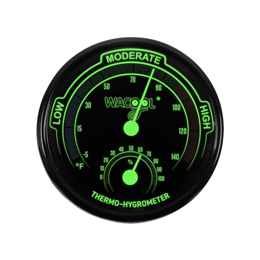 WACOOL Mini Analog Thermometer Hygrometer 2 Pack, Dial Temperature Humidity G...