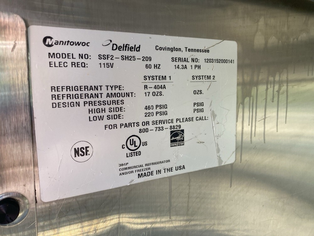 2 -Dr. Split Door, Manitowoc Freezer, Refurbished, 120v