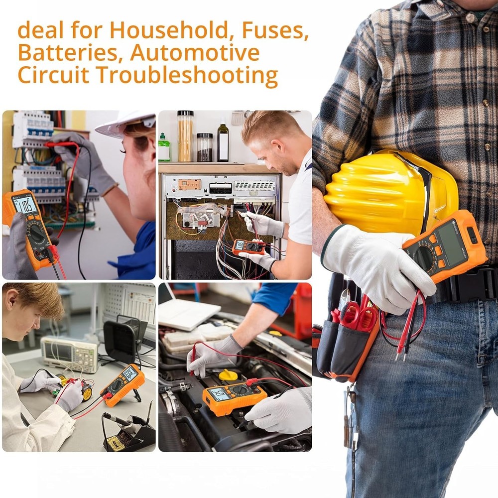 Versatile 6000 Counts Digital Multimeter with Backlight & Overload Protection