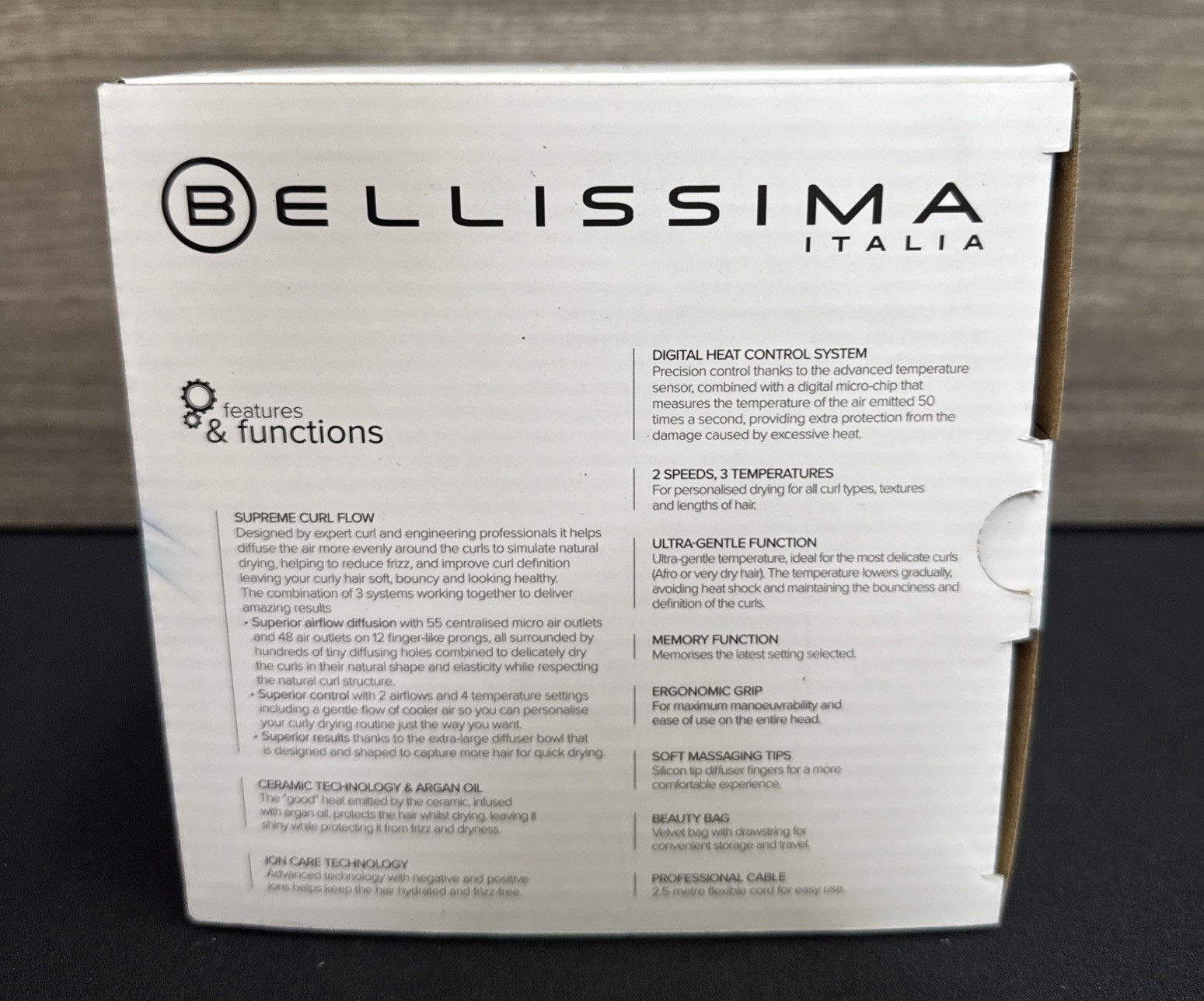Bellissima Italia Diffon Supreme Ionic XL Diffuser & Hair Dryer for Curly Hair