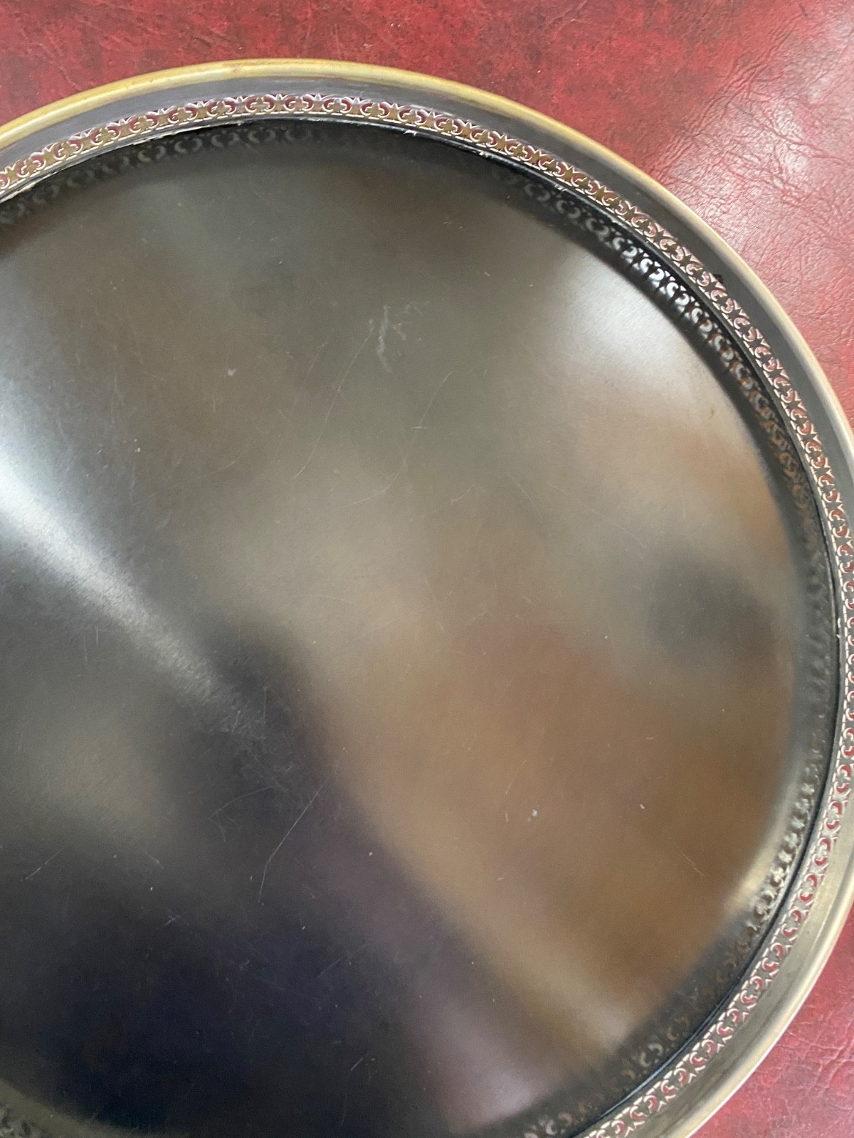 VTG William Adams Towle Serving Tray 16" Italy Silver Plate Black Formica