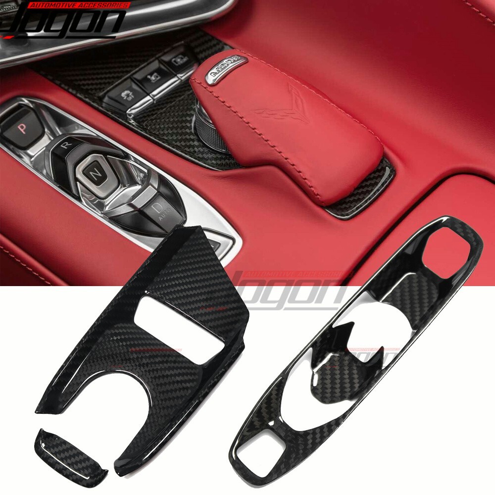 Real Carbon Console Gear Selector PRND Trim For Corvette C8 Stingray Coupe 20-25