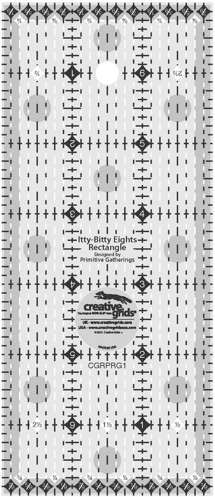 Creative Grids 3" x 7" Itty-Bitty Eights Rectangle Sewing Quilting Ruler CGRPRG1