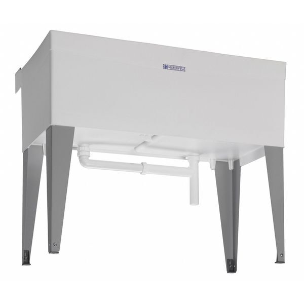 Mustee 27F Utility Sink, 34 In H, 40 In W, 24 In L, Floor Mount, 1-1/2 In Drain