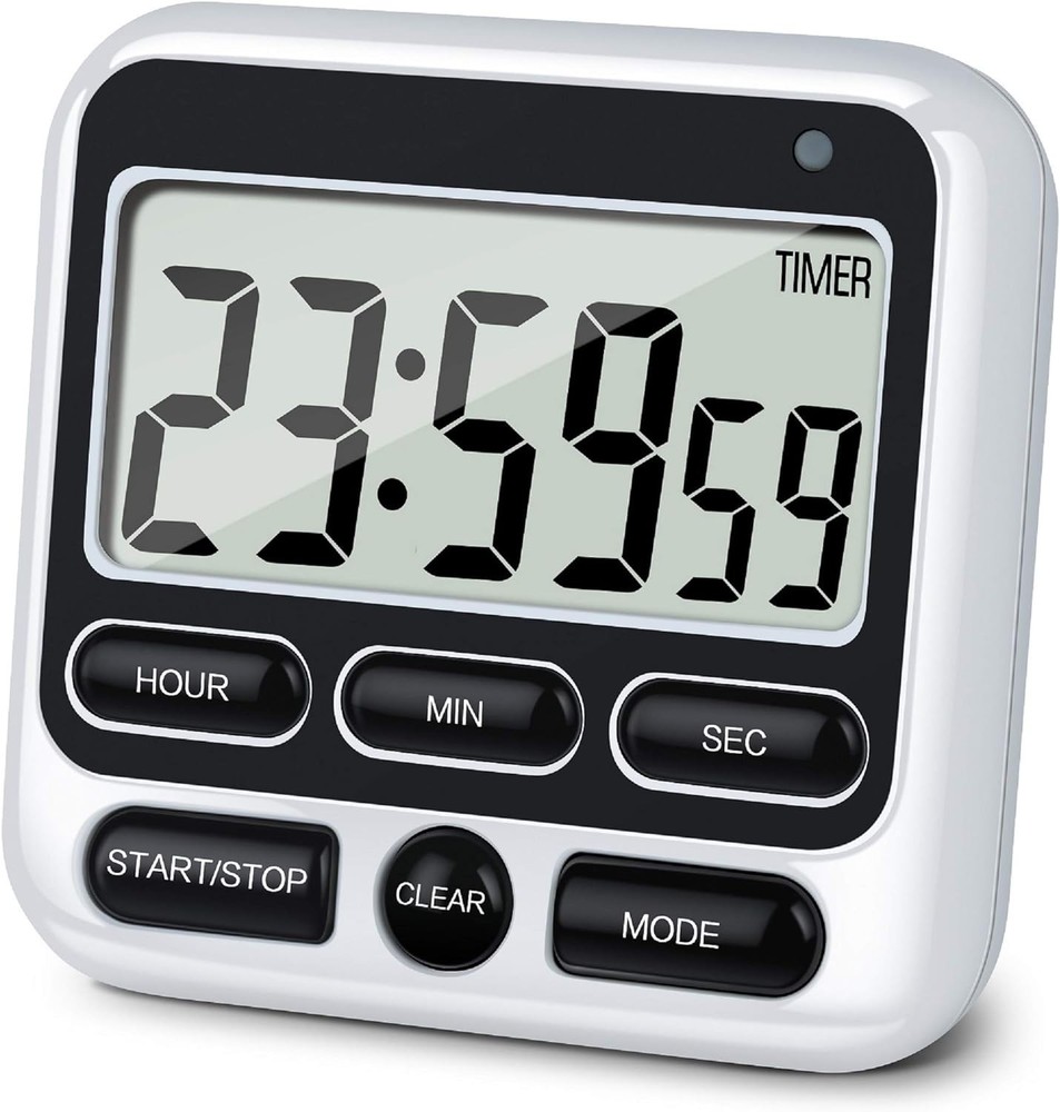 Compact Digital Cooking Timer with Memory Function & High-Volume Alert in Black