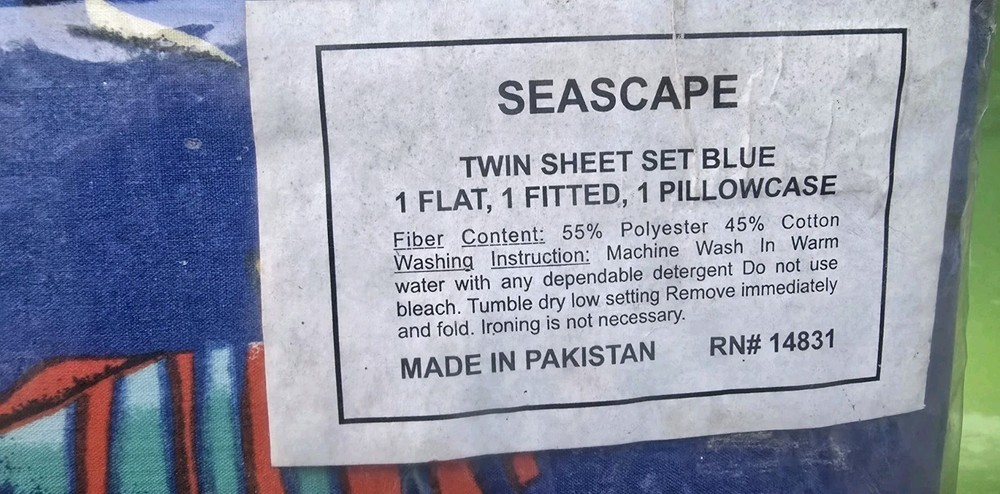 Vintage Twin Size Sheet Set SeaScape Fish