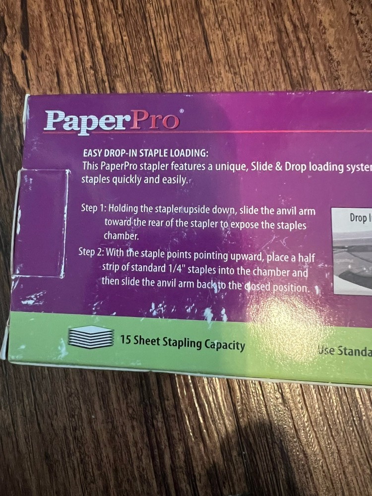 Paper Pro Evo Low Profile Desktop Stapler 20 Sheets Stapling Capacity New