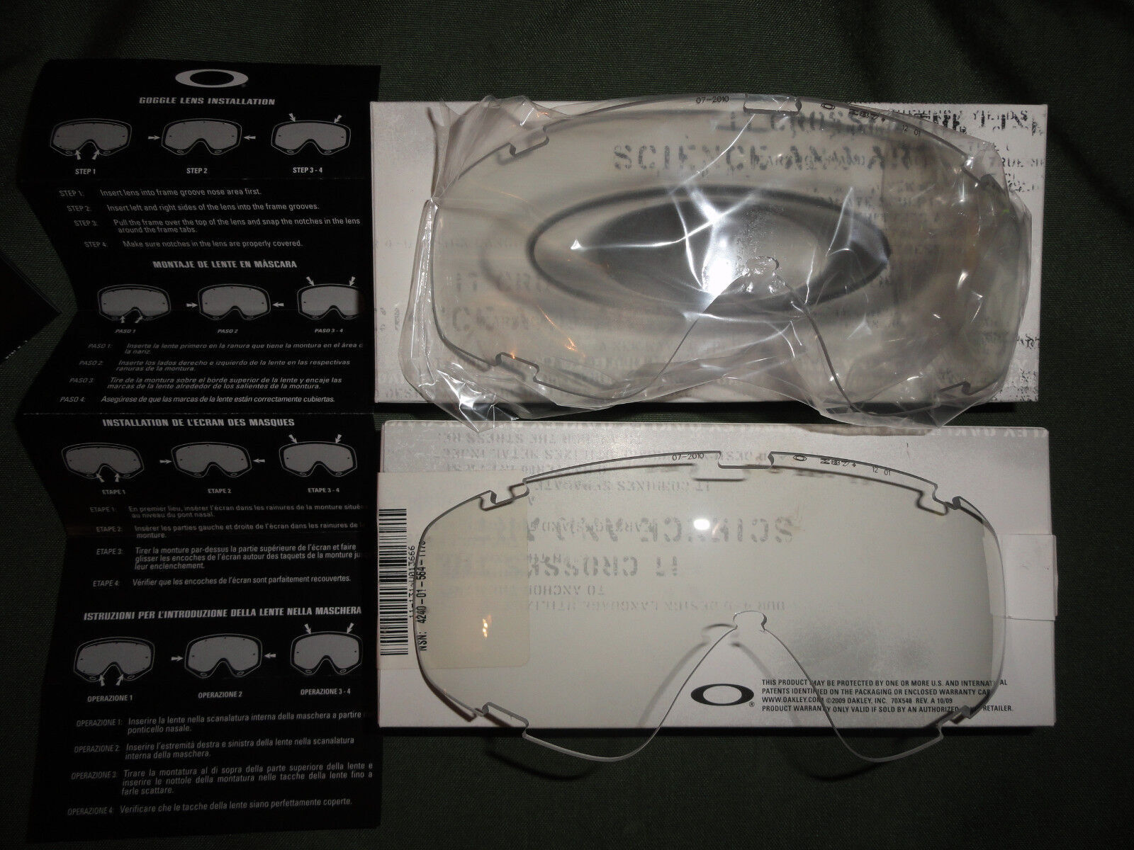 Lot of 2 Oakley SI Ballistic Array Goggle Replacement Clear Lens NEW