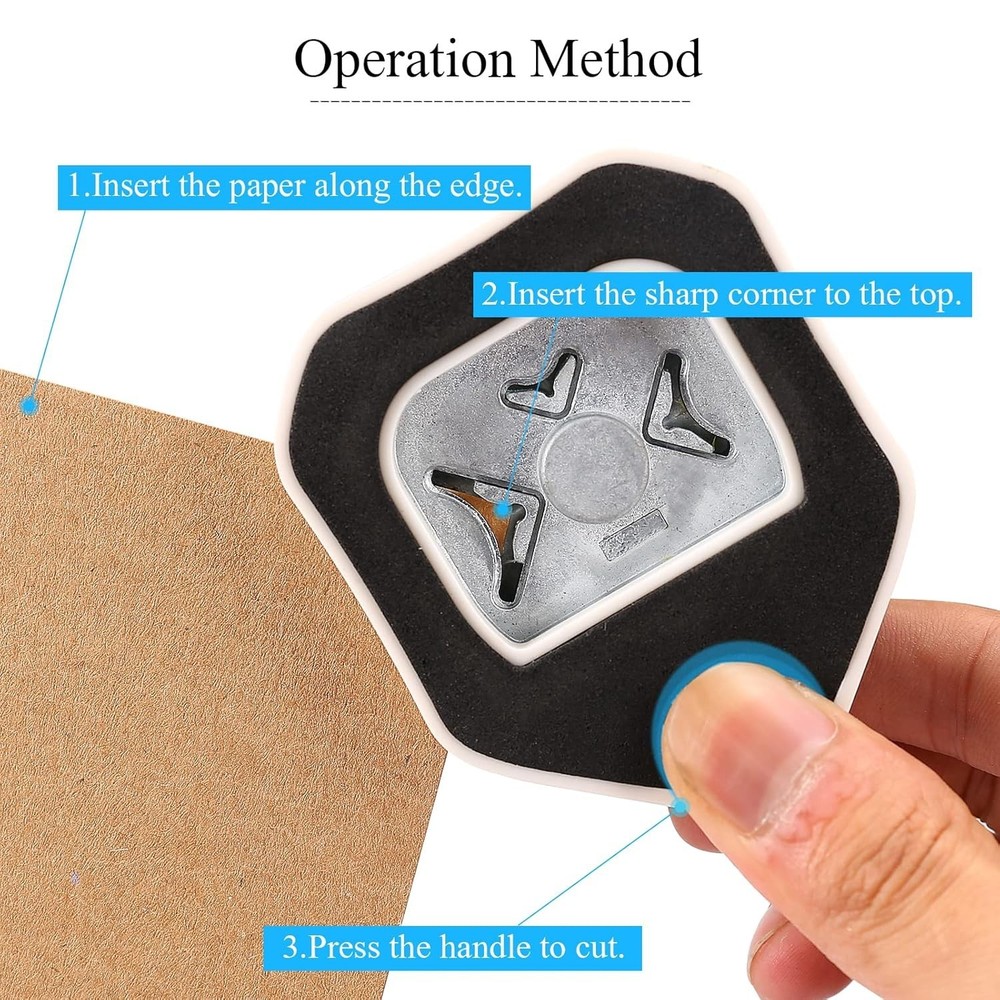 Precision 3 Way Corner Punch - Lightweight Tool for Card Making & Scrapbooking