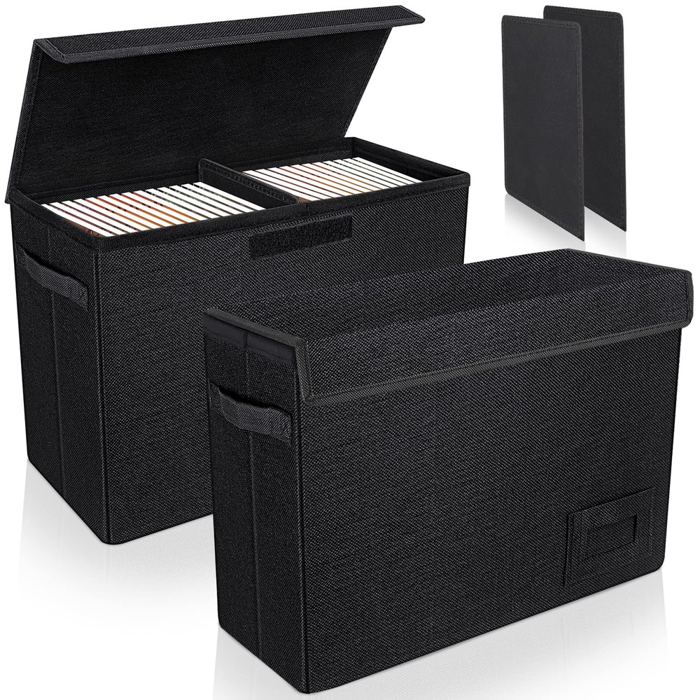 YSCare 2-Pack Comic Book Storage Boxes, Collapsible Comics 2 Pack, Black