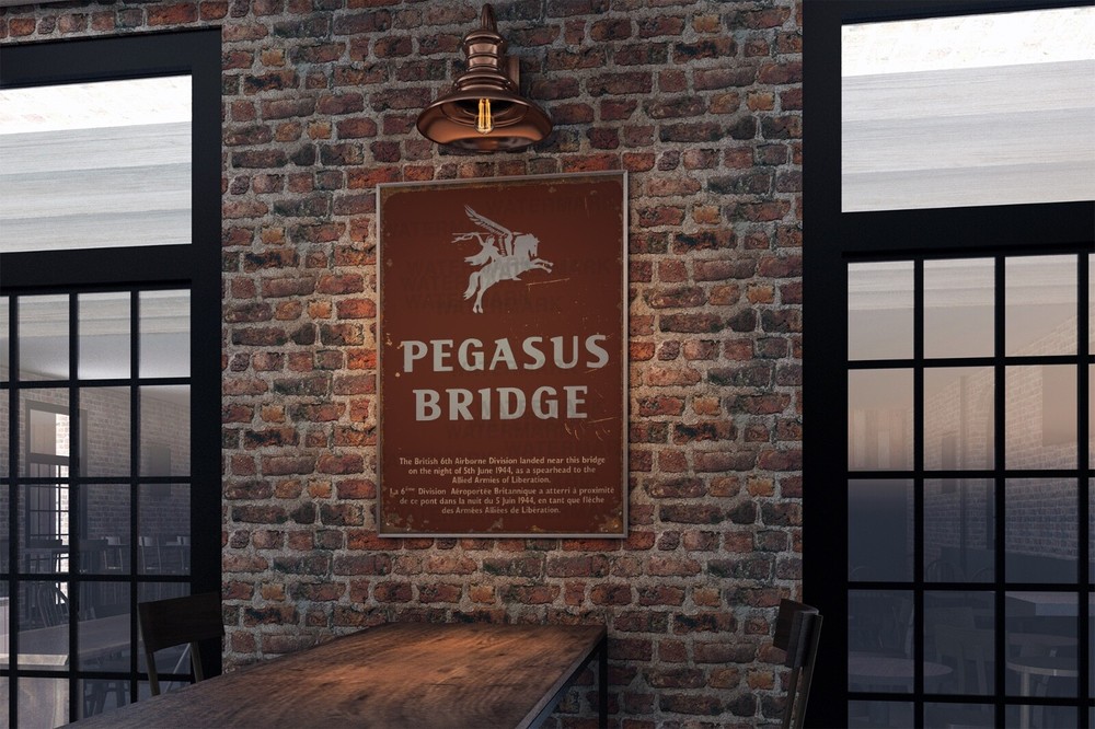 Vintage Style WW2 Pegasus Bridge British Paratrooper Normandy VE Day War Sign