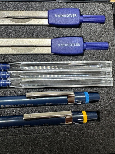 STAEDTLER Drawing Instrument Drafting Compass Set Geometry Tools Open Box Japan