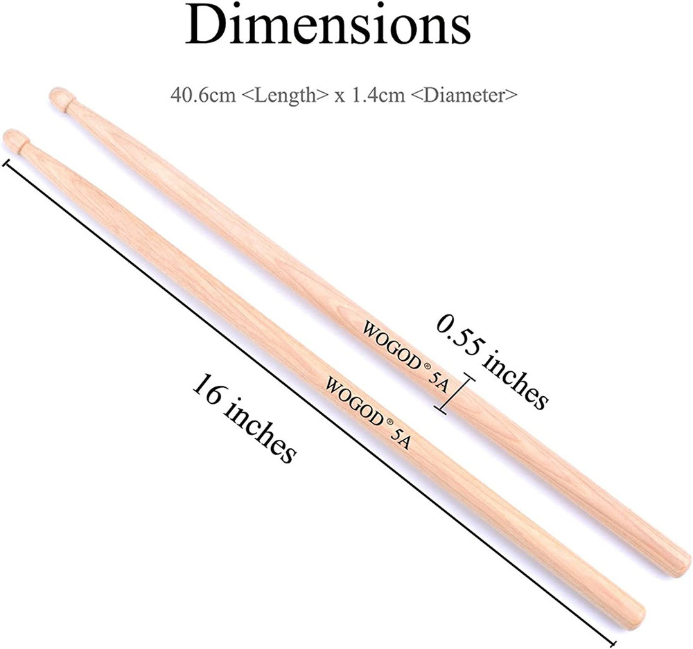 5A Drum Sticks Maple Drumsticks (Two Pair)