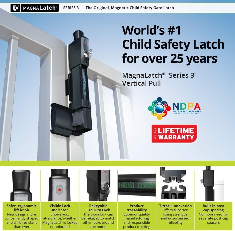 Professional-Grade 12-Inch MagnaLatch with Rekeyable Security Lock System