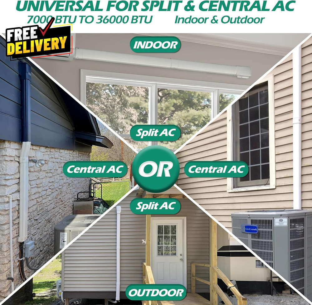 Mini Split Line Cover 4' 7.5 Ft Line Hide for Mini Split Air Conditioner Cent...
