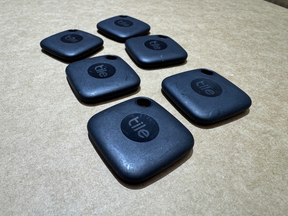 [6-PACK] TILE MATE (2022) BLACK BLUETOOTH TRACKER FINDER - [RE-44001] - [USED]