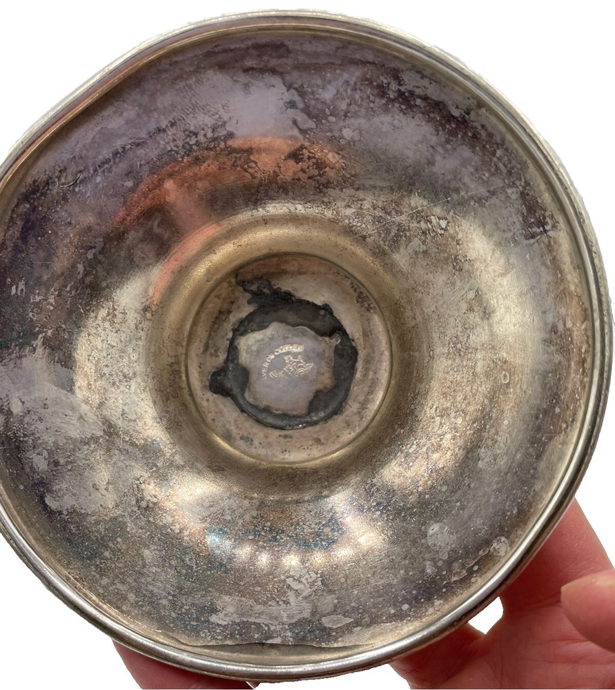 Antique Water Pitcher HS SILVER CO. W/Marks Silver On Copper 9” Tall