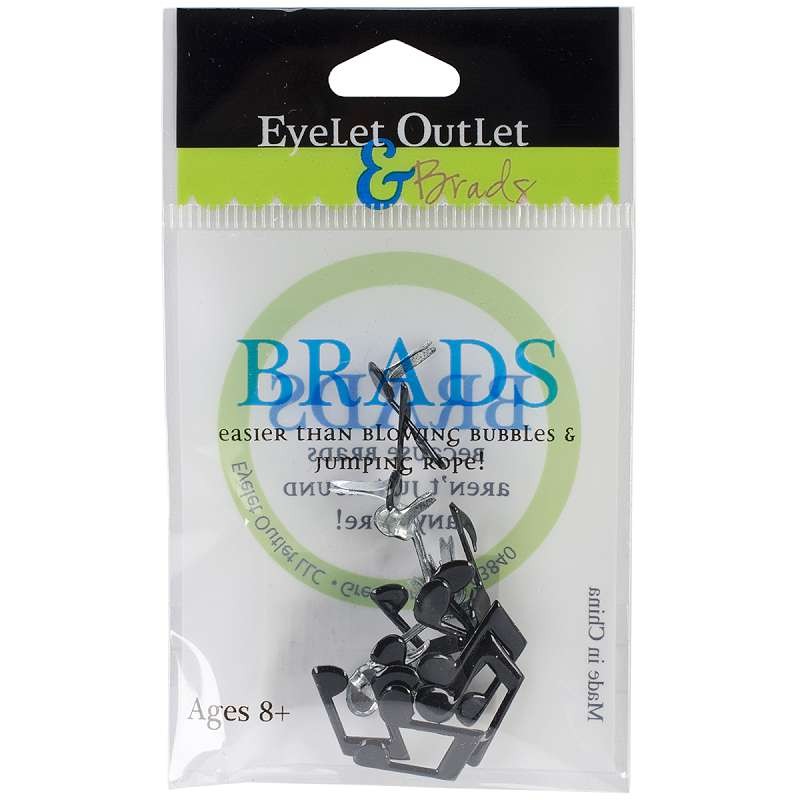 Eyelet Outlet Shape Brads 12/Pkg Music Notes