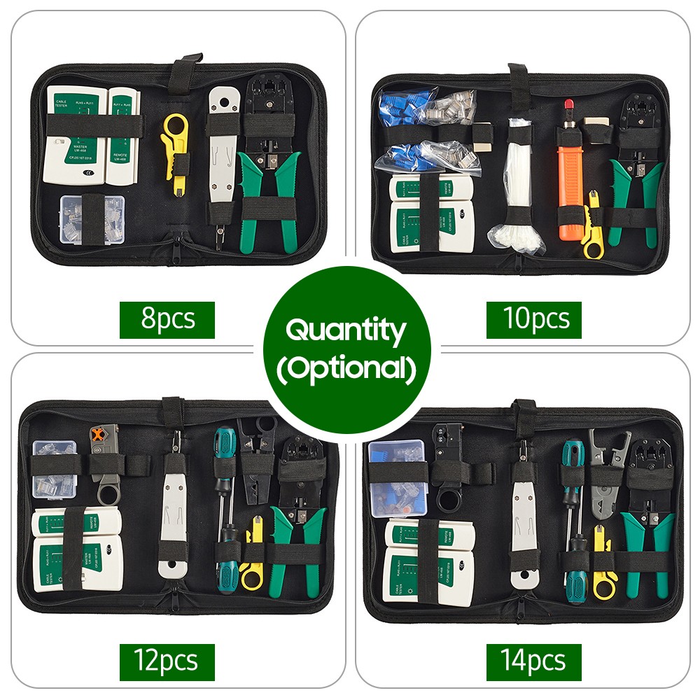 8pcs Network Cable Tester Kit Professional Wire Maintenance Tool For Computer
