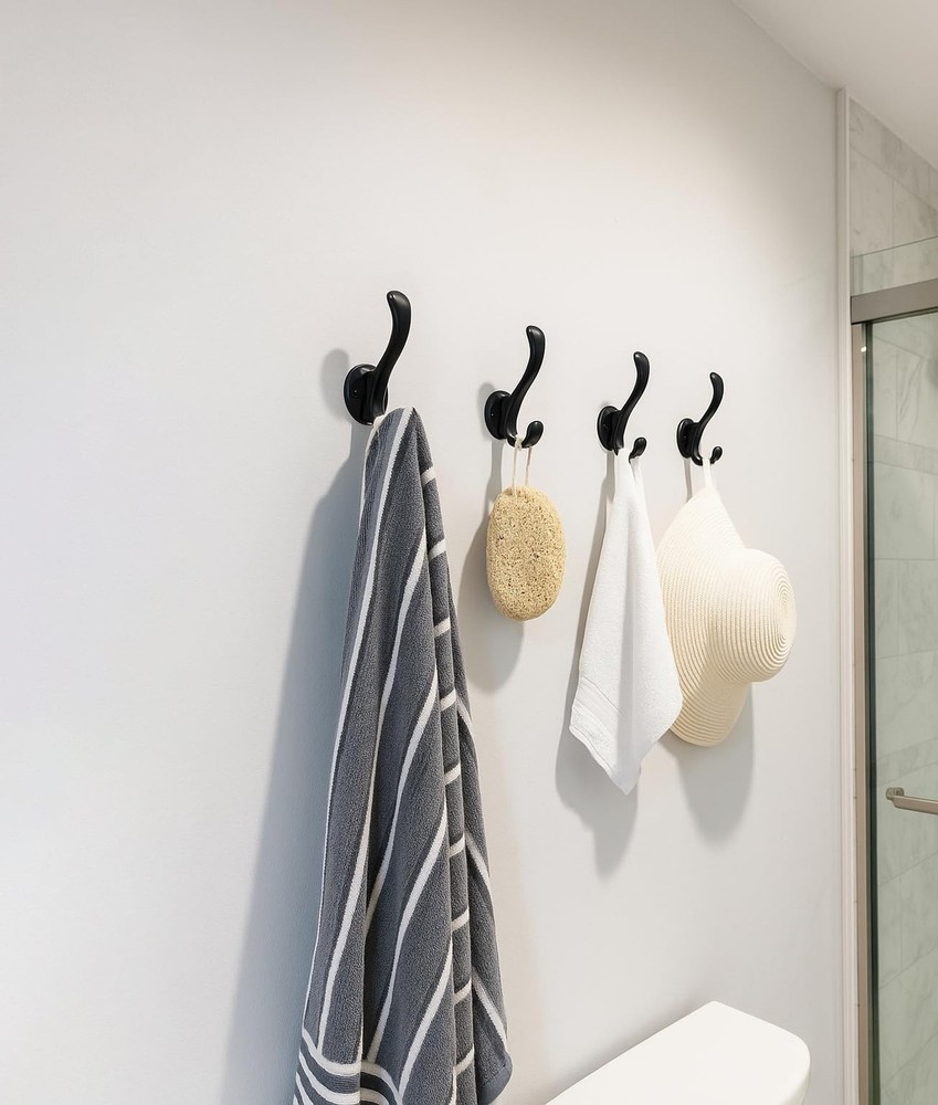 Coat Hooks Wall Mount, Hooks for Hanging Heavy Duty, Double Hook Wall Mounted...