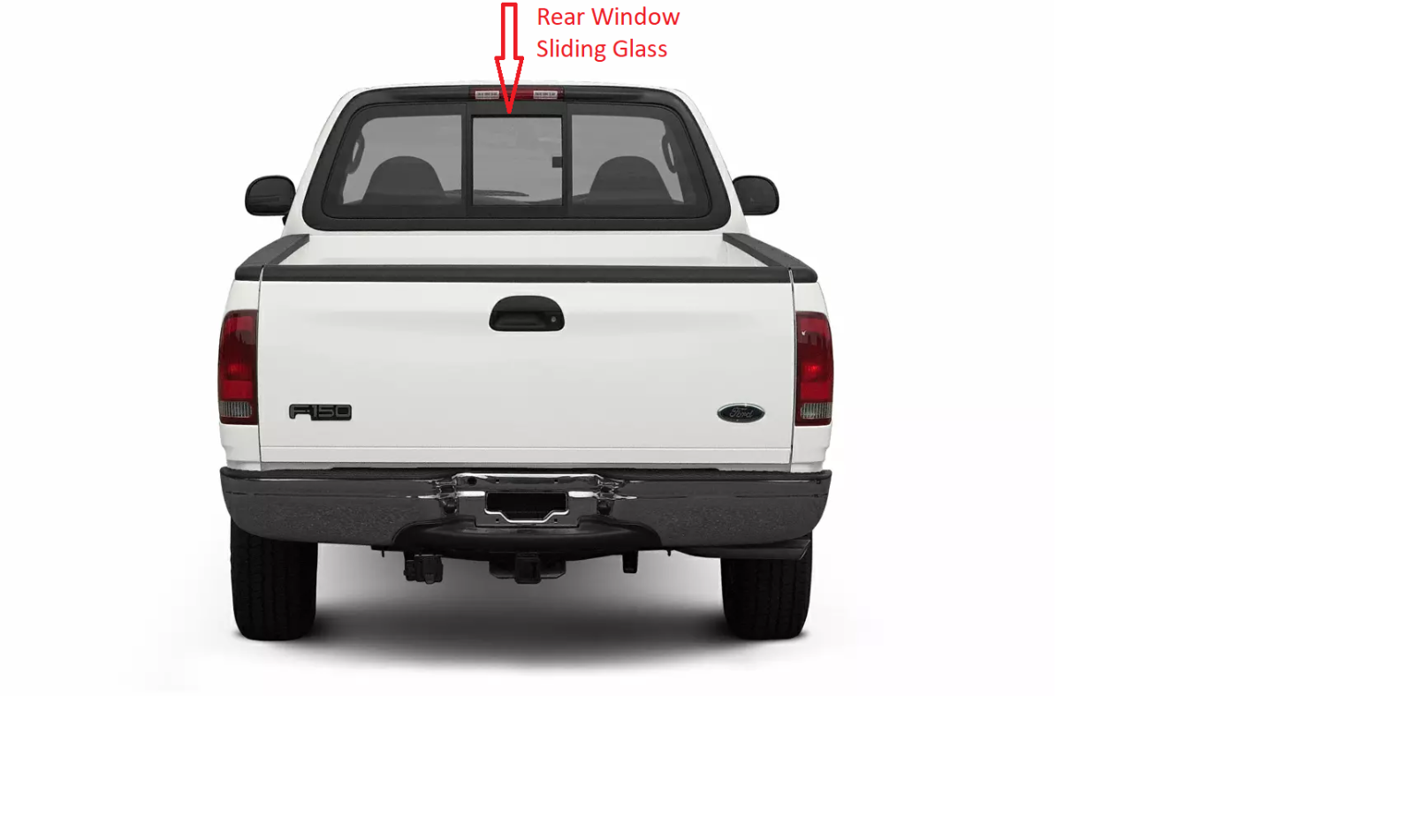 Fits: 1997-2003 Ford F150 Rear Manual Sliding Glass Window + Butly Tape