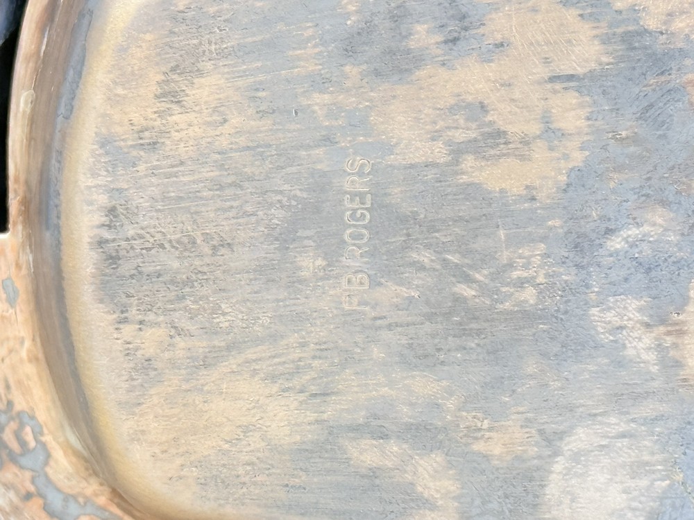 FB Rogers Silver Plated Roll Top Lion Head Claw Feet Covered Butter Dish