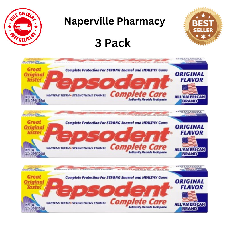 3 Pack Pepsodent Complete Care Anticavity Fluoride Toothpaste Original 5.5 Oz