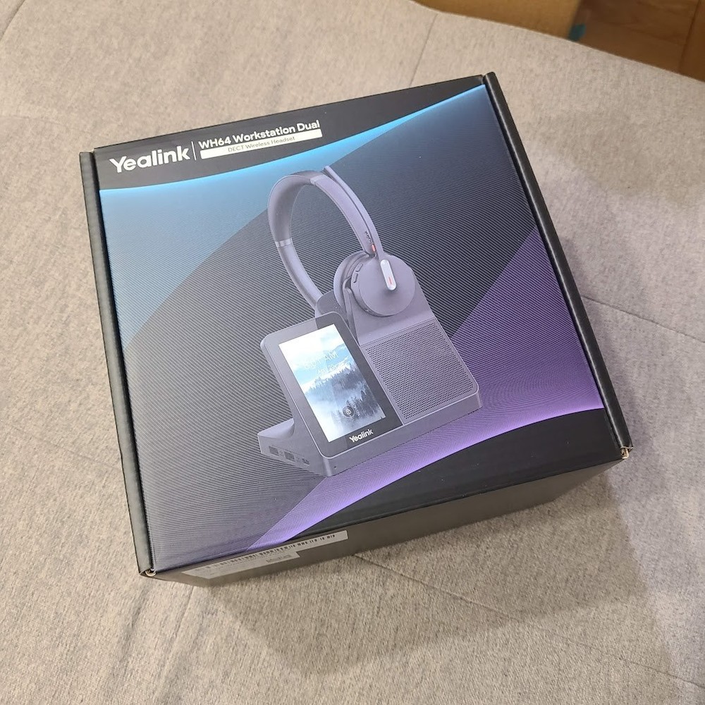 Yealink WH64 Workstation Dual Wireless Headset System, Touchscreen Base, DECT