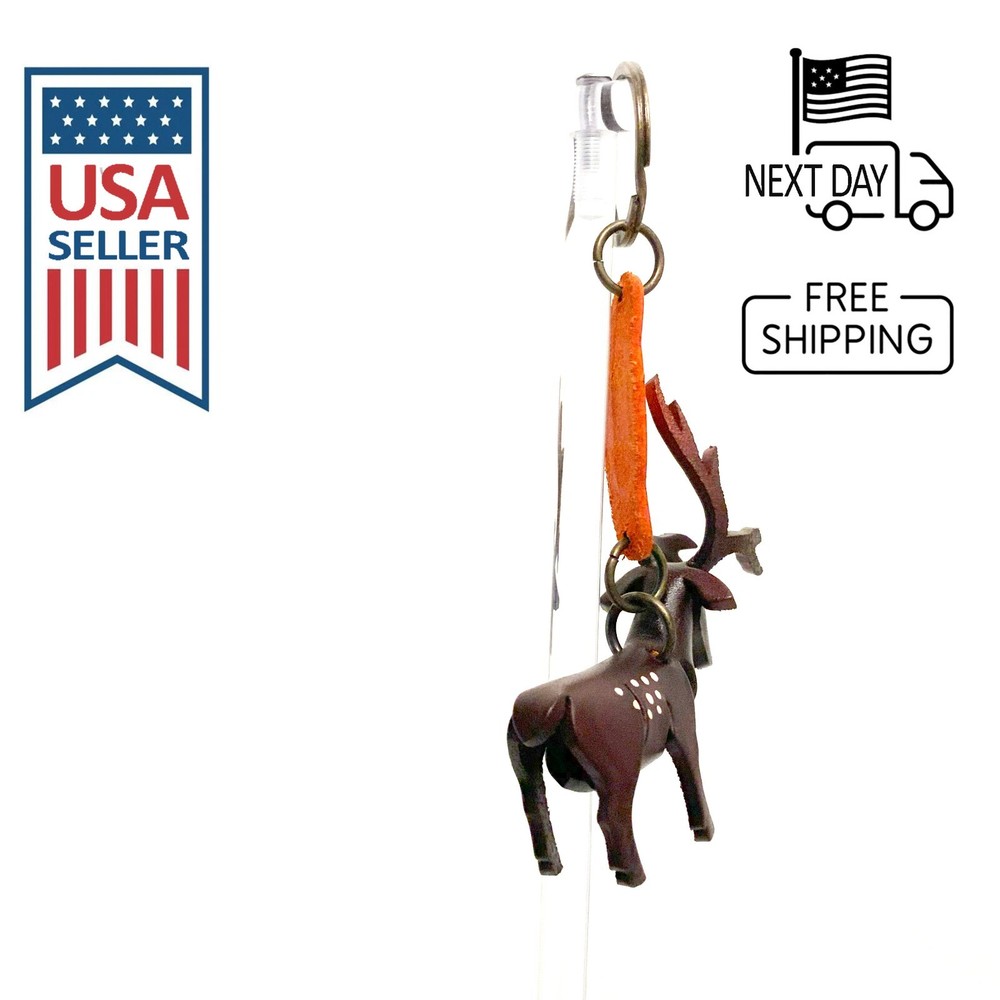 Sika Deer (Brown) Handmade Leather Keyring