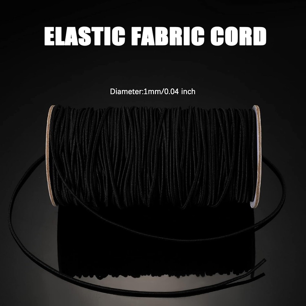 100 Yards 2 mm Elastic Cord Stretch String Beading Craft Black