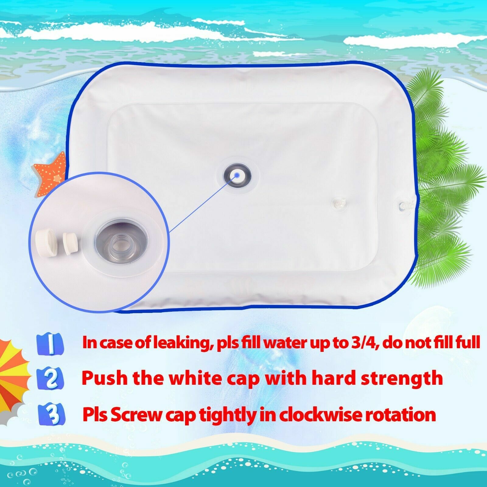 Inflatable Water Play Mat For Newborn Baby Infants Toddlers Toys Christmas Gift