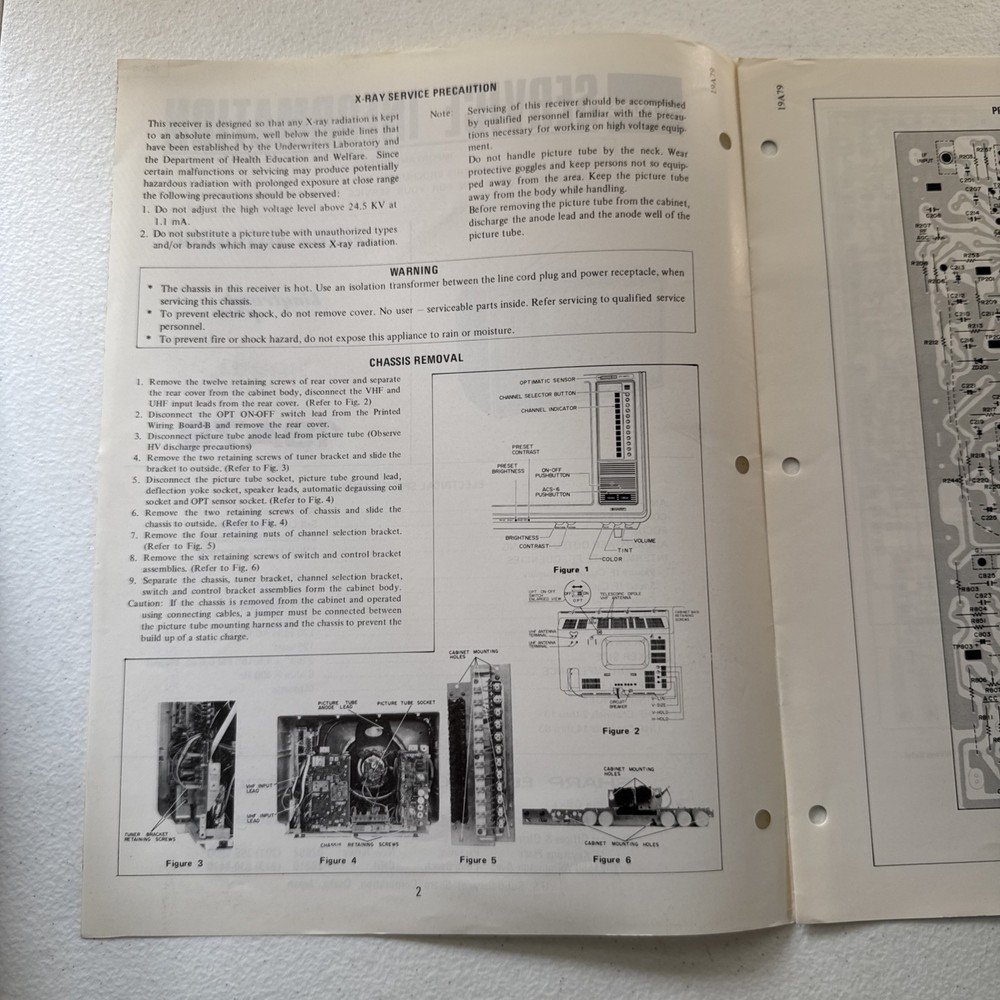 Sharp Color Television Linytront Plus Models 19A79 Service Information Manual