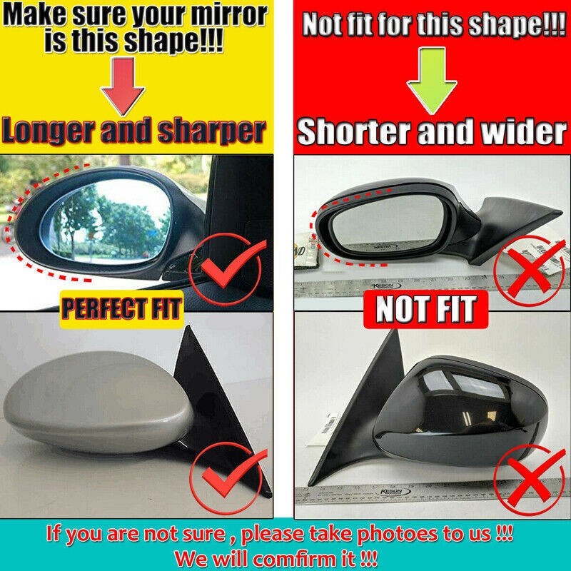 Gloss Black For BMW E90 E91 E92 PRE-LCI M3 Style Side View Mirror Cover Cap PAIR